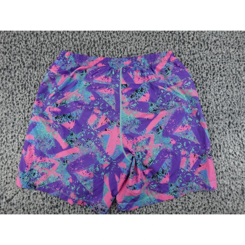 Birddogs Shorts Mens XL Purple Pink Boomstick‎ Classic 90s Abstract Liner